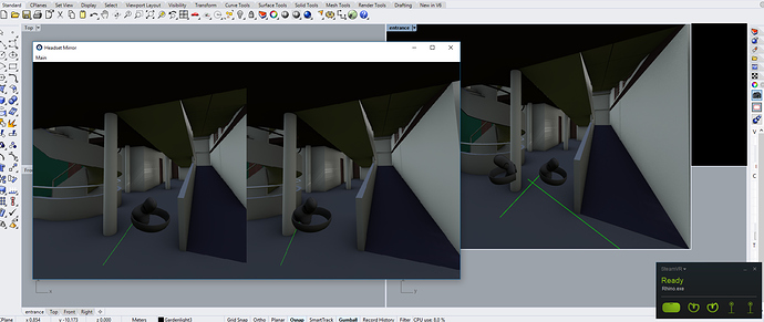 Screen-grab of RhinoVR, the Rhino3d plugin for VR/AR